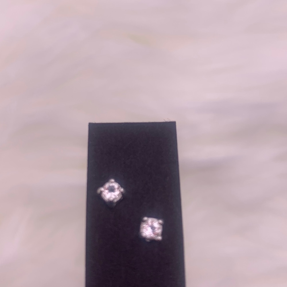 Kris Nations White Topaz Prong Set Gemstone Stud Earrings